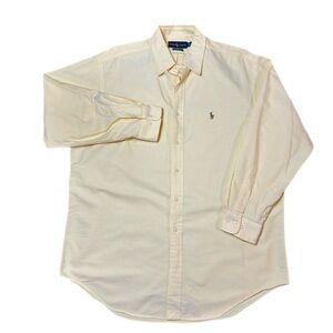 Ralph Lauren Classic Fit Button Down Soft Yellow Long Sleeve Shirt 16 1/2 32/33